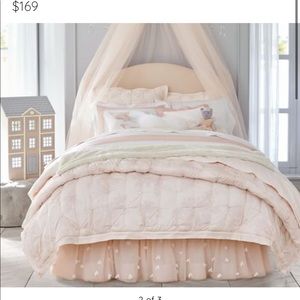 NWT Pottery Barn Kids Monique Lhuillier Blush Pink Ethereal Full size bed skirt